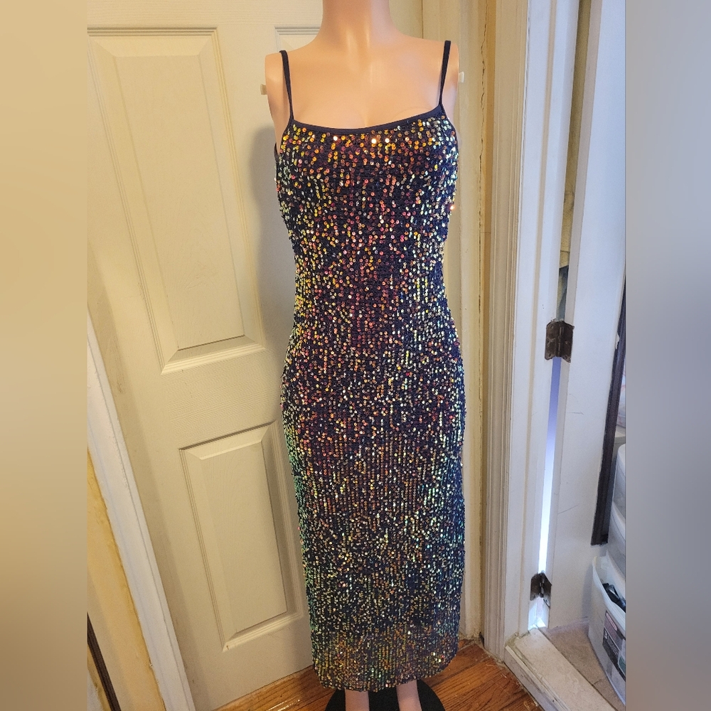 Wild Fable Women's Spaghetti Sequin Gown Size S